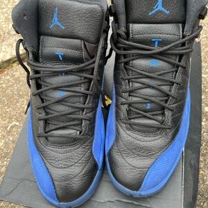 Jordan Black and Blue Sneakers with Textured Leather